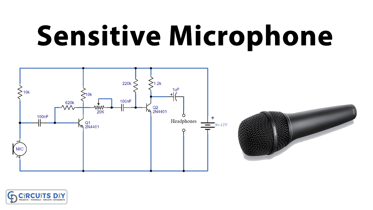 Sensitive Microphone Circuit using 2N4401 Transistor