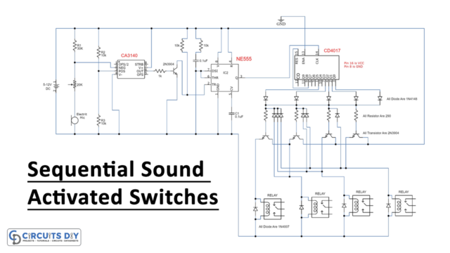 Sequential Sound Activated Switches - Electronics Project