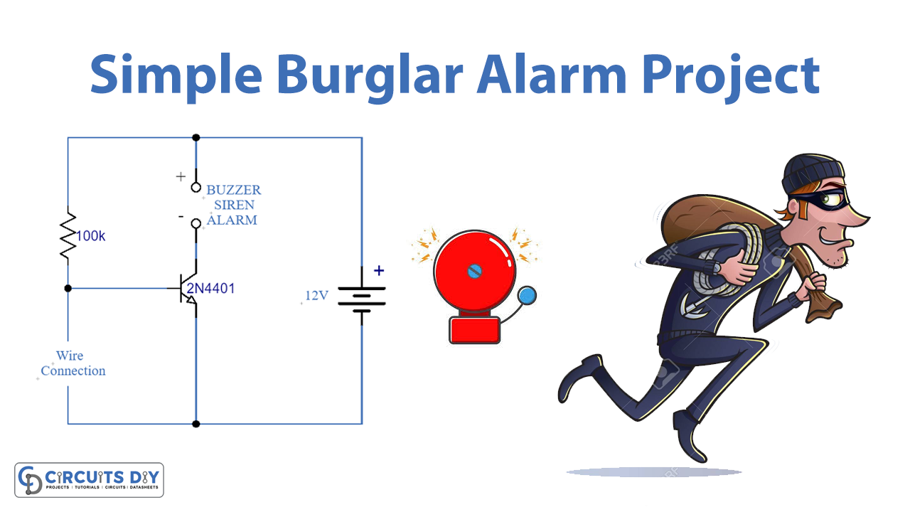 Simple Burglar Alarm with Transistor 2N4401
