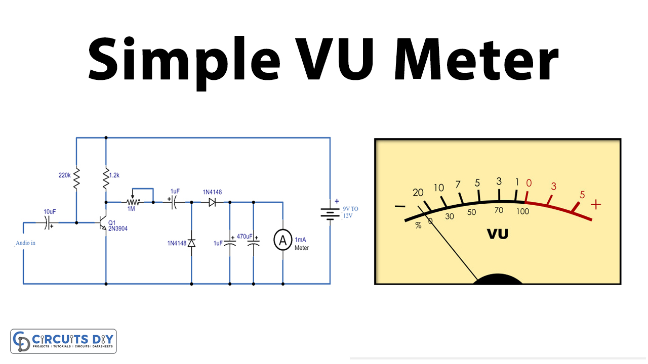 LED Audio Level VU Meter Using Transistors