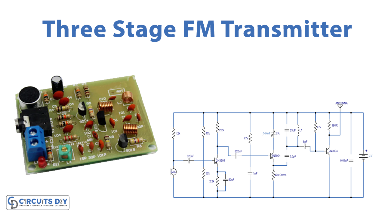 Three Stage FM Transmitter using 2n3904 Transistor