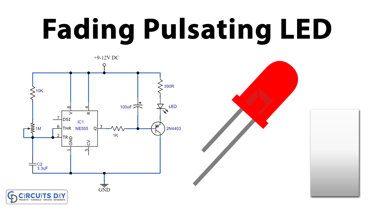 Tilbageholde kit uafhængigt Fading Or Pulsing LED Using 555