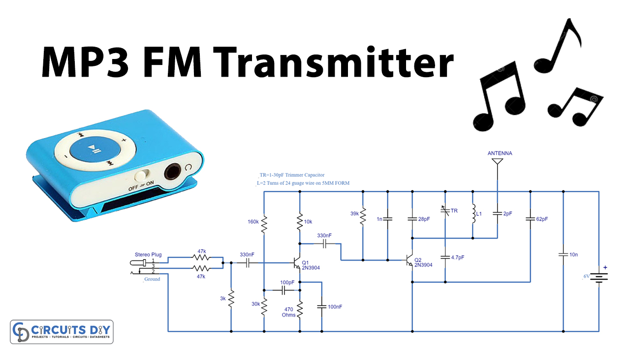 MP3-FM-Transmitter-using-2N3904-Transistor