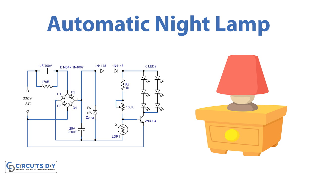 Automatic Night Lamp Circuit with NE555