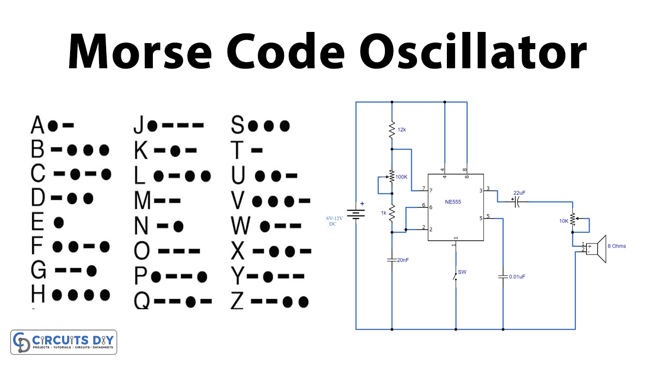 Morse Code Oscillator using NE555 Precision Timer IC