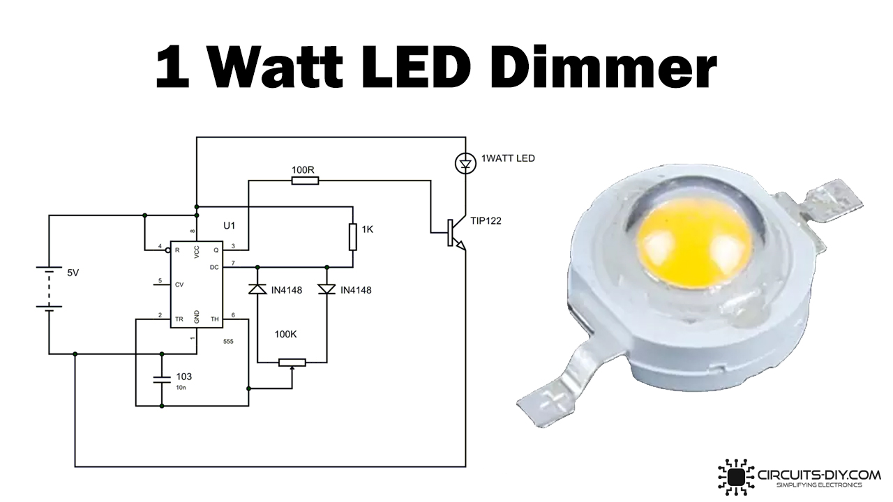 LED Dimmer Circuit with 555 Timer 