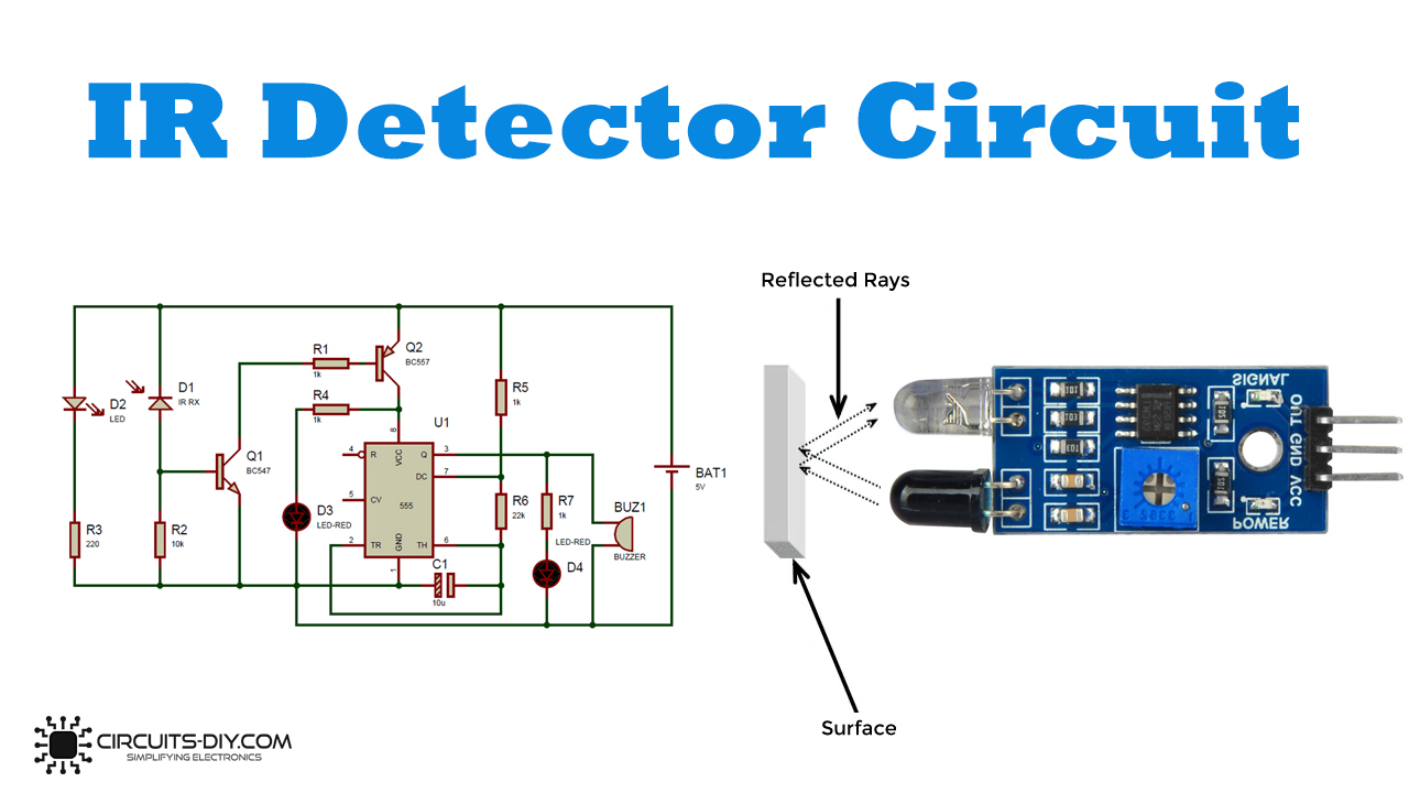 IR Detector Circuit using 555 Timer IC