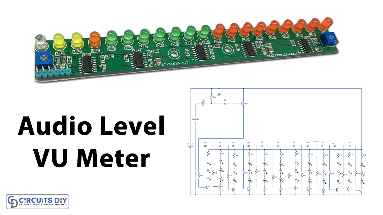 LED Audio Level VU Meter Using Transistors