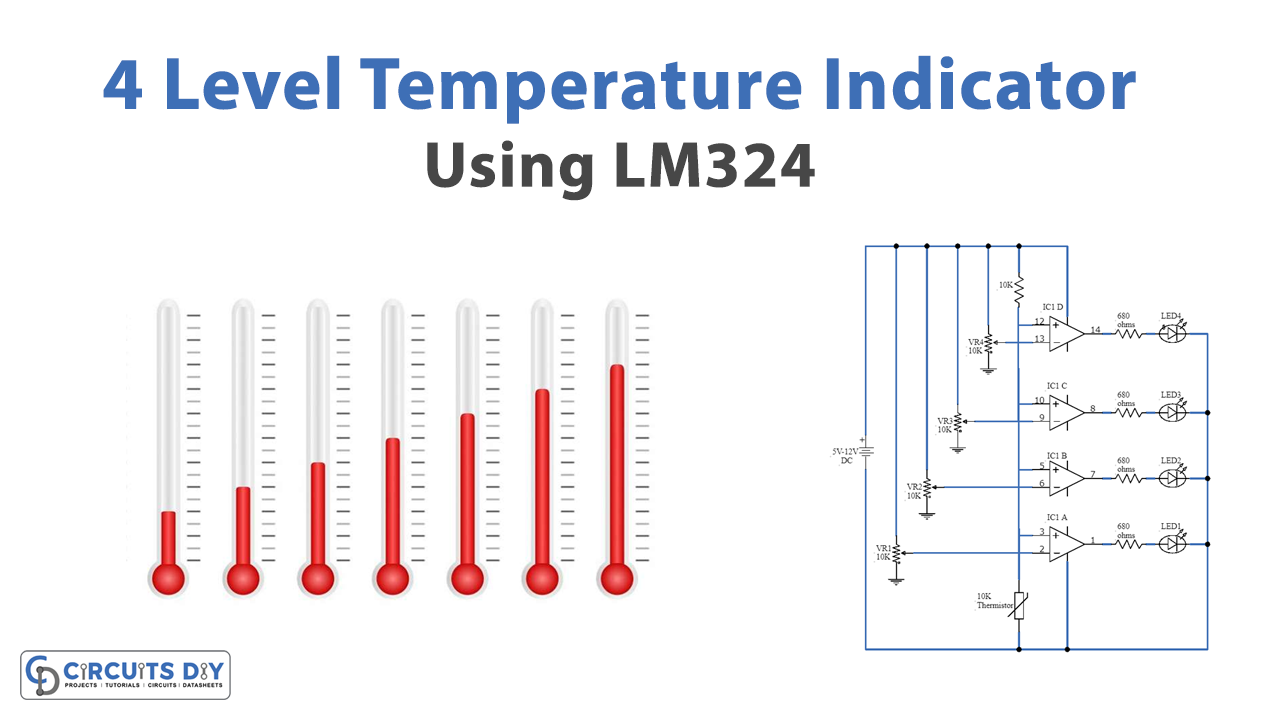 four level temperature indicator lm324