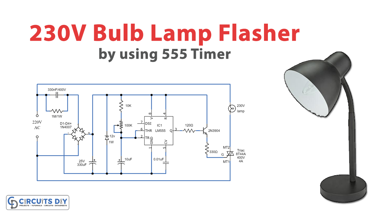 230V Bulb / Lamp Flasher Using 555