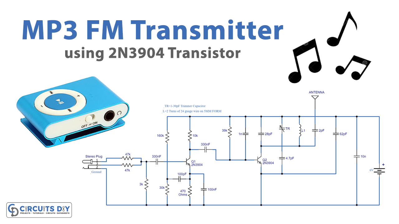 MP3-FM-Transmitter-using-2N3904-Transistor