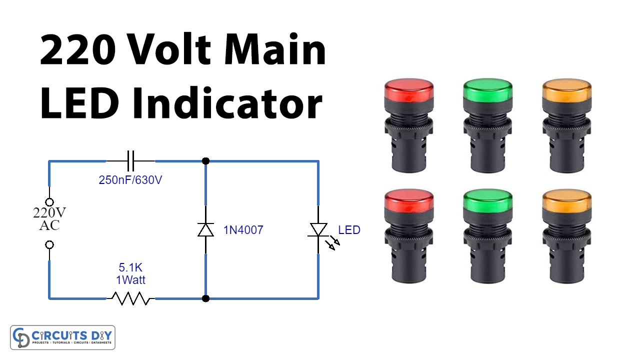 Simple 220V Mains Indicator LED