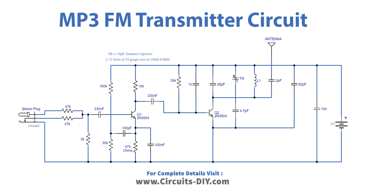 mp3 fm transmitter circuit