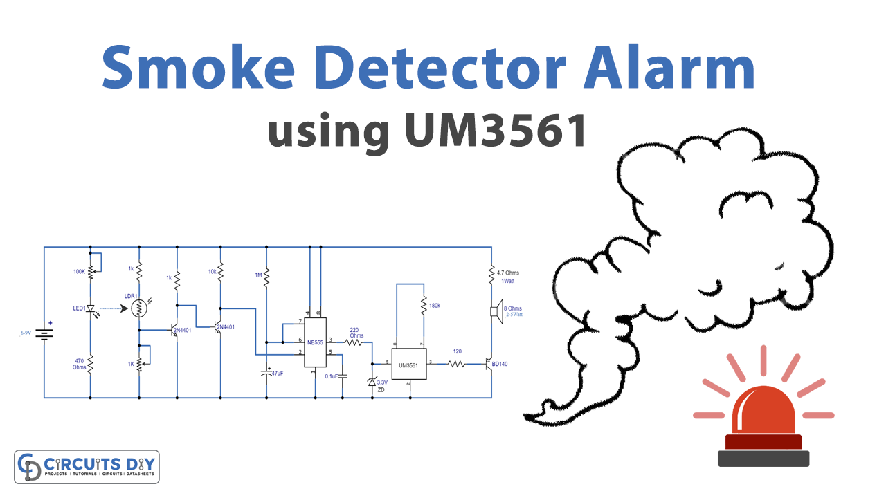 Smoke Detector Alarm using UM3561 IC