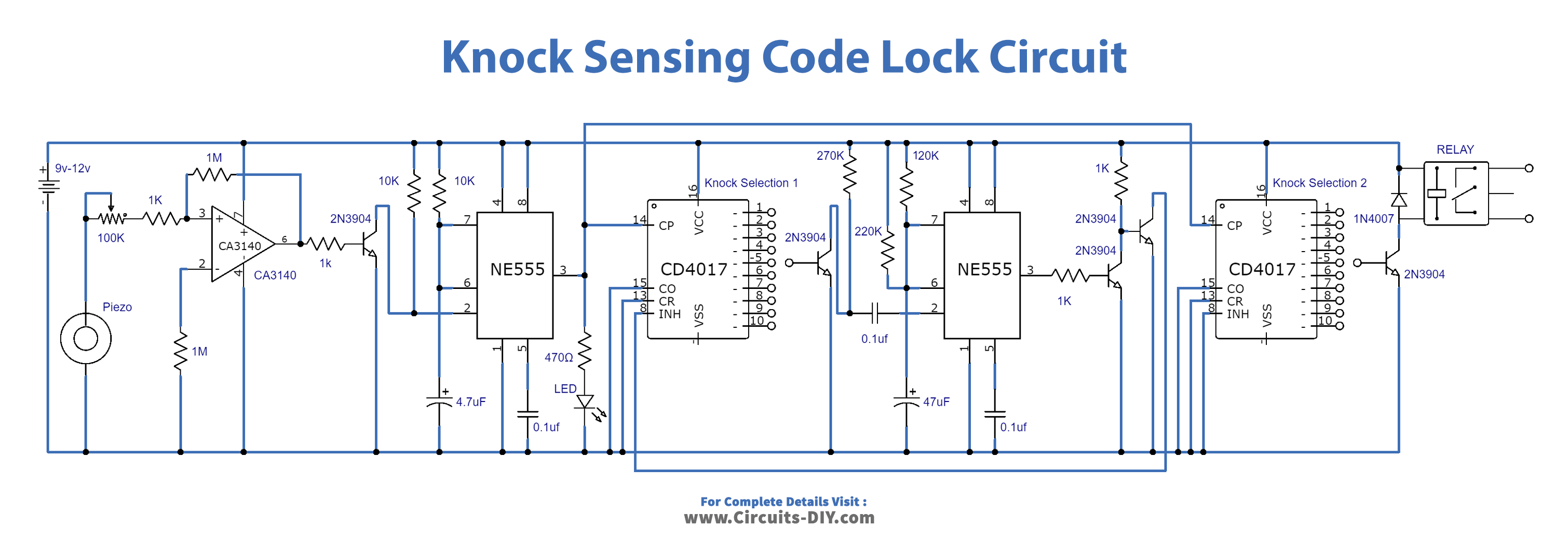 Knock Sensing Code Lock Circuit N