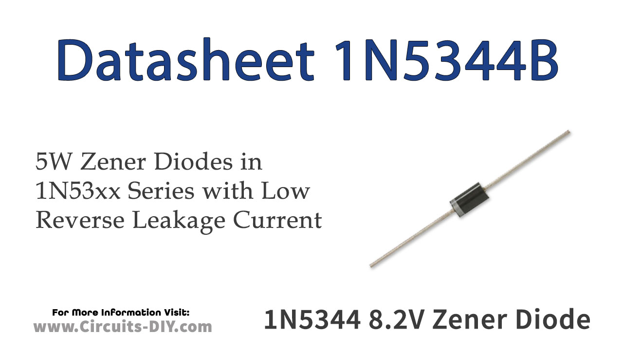 1N5344B 8.2V 5W Zener Diode – Datasheet