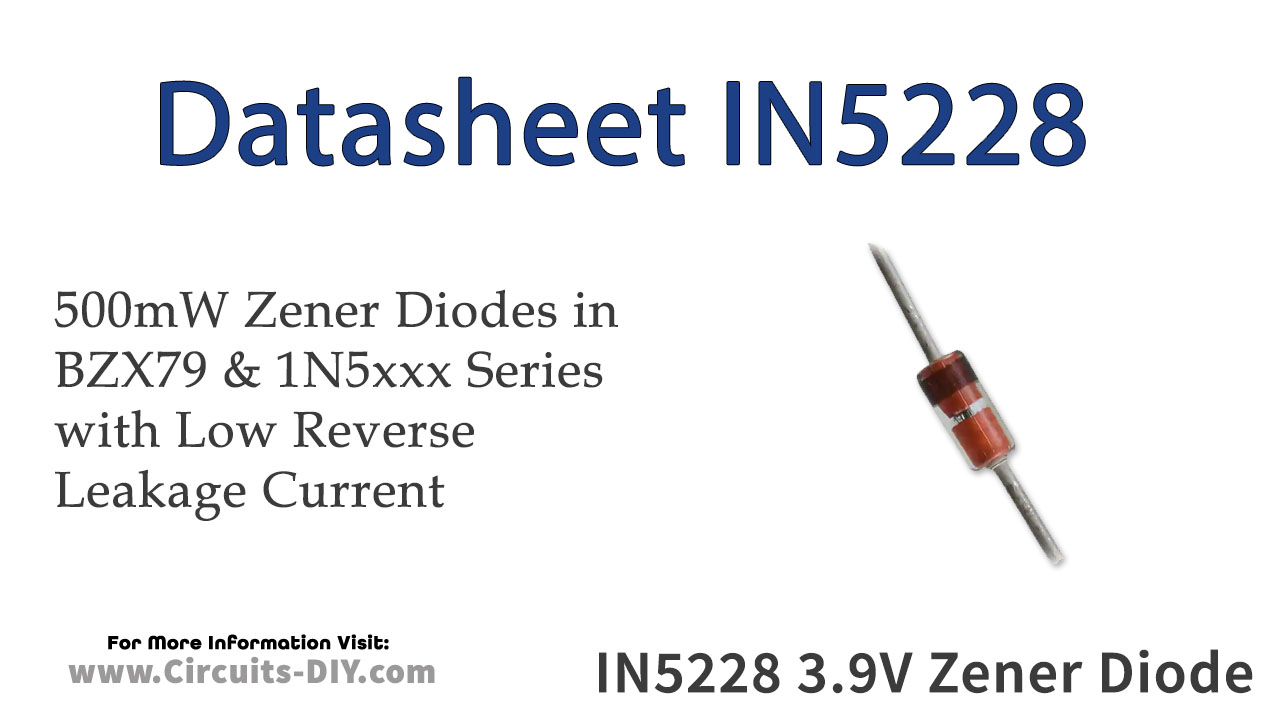1N5228 3.9V 500mW Zener Diode – Datasheet