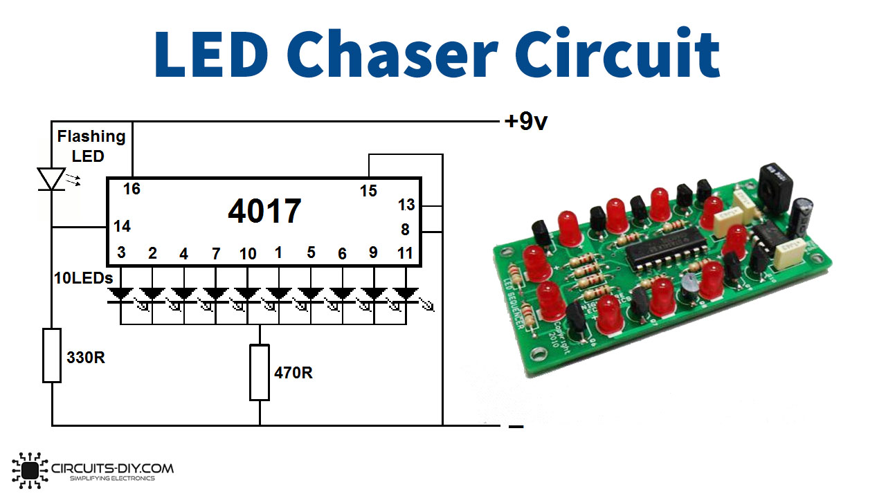 Orthodox prioriteit dik LED Chaser using CD4017 IC