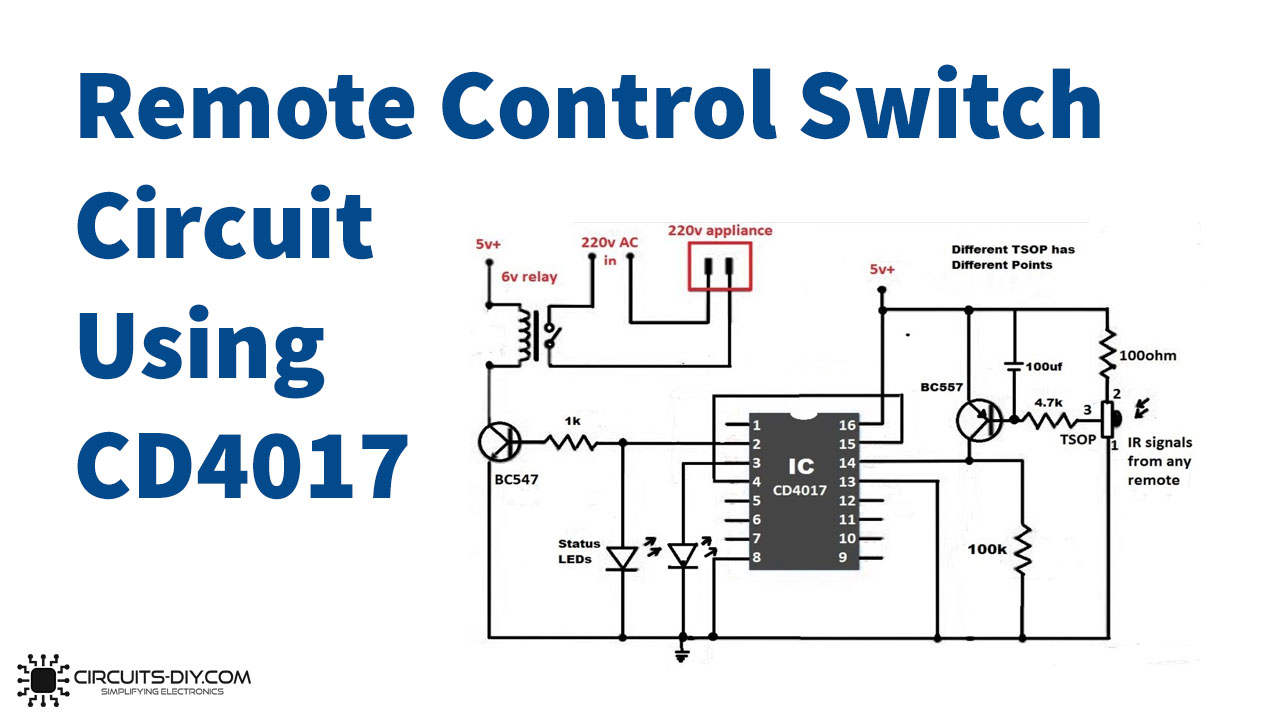 Remote Control Light Switch : Circuit, Working & Its Applications