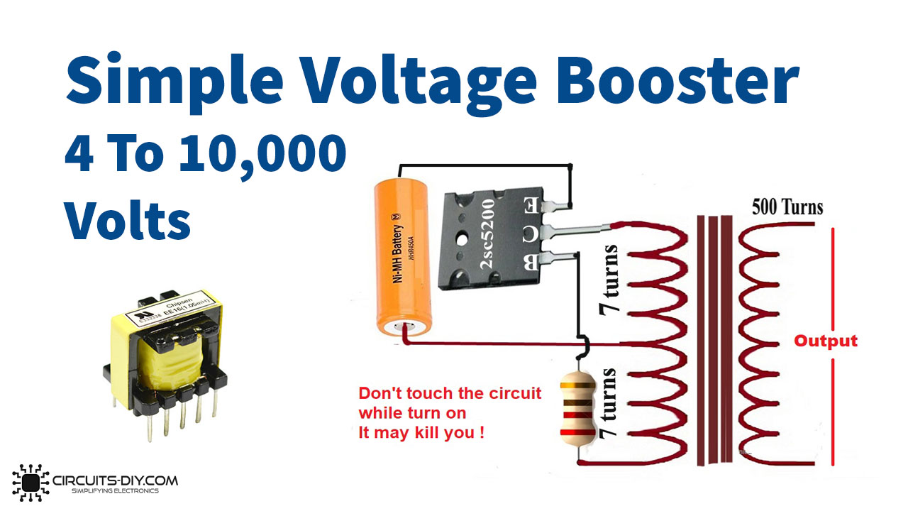 Volts Booster Circuit By Using Ferrite Core Transformer