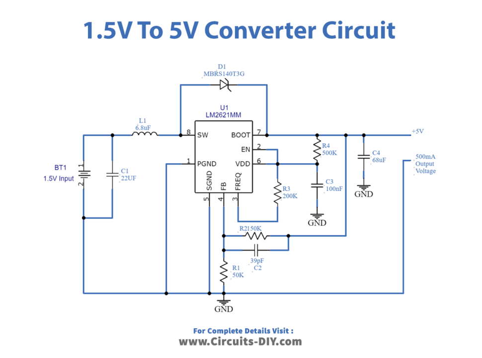 1.5V-to-5V-Converter-circuit-using-lm2621-diagram-schematic