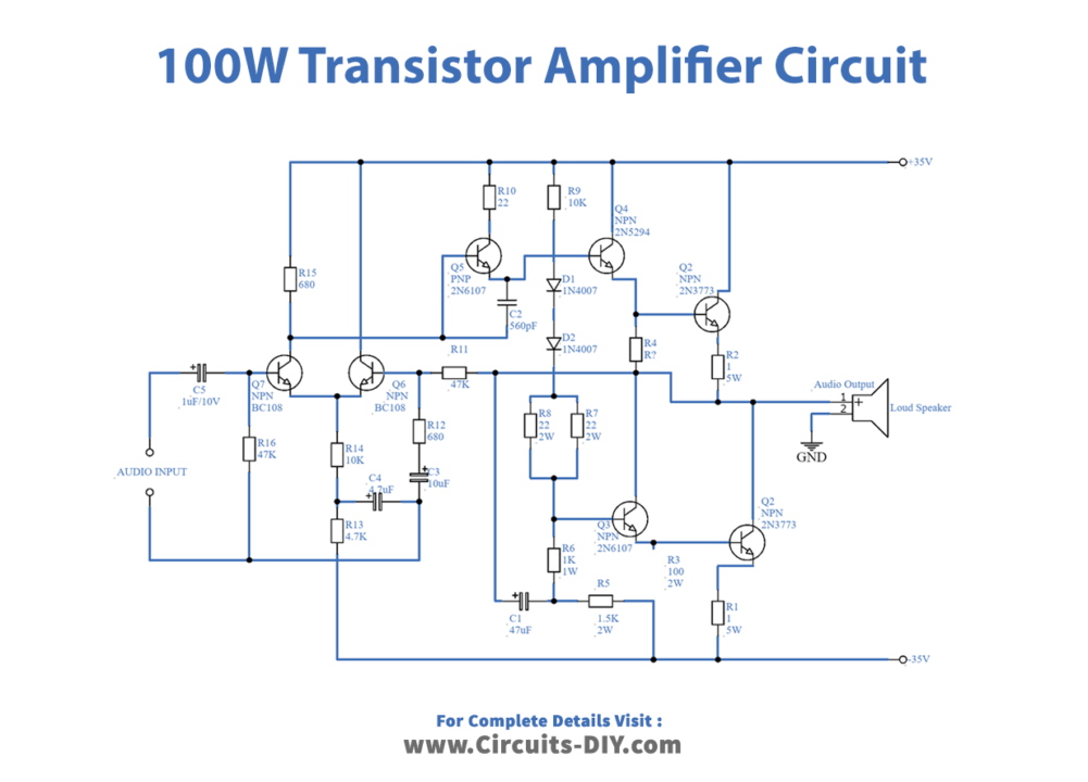 100-Watt-transistor-audio-amplifier-circuit-diagram-schematic