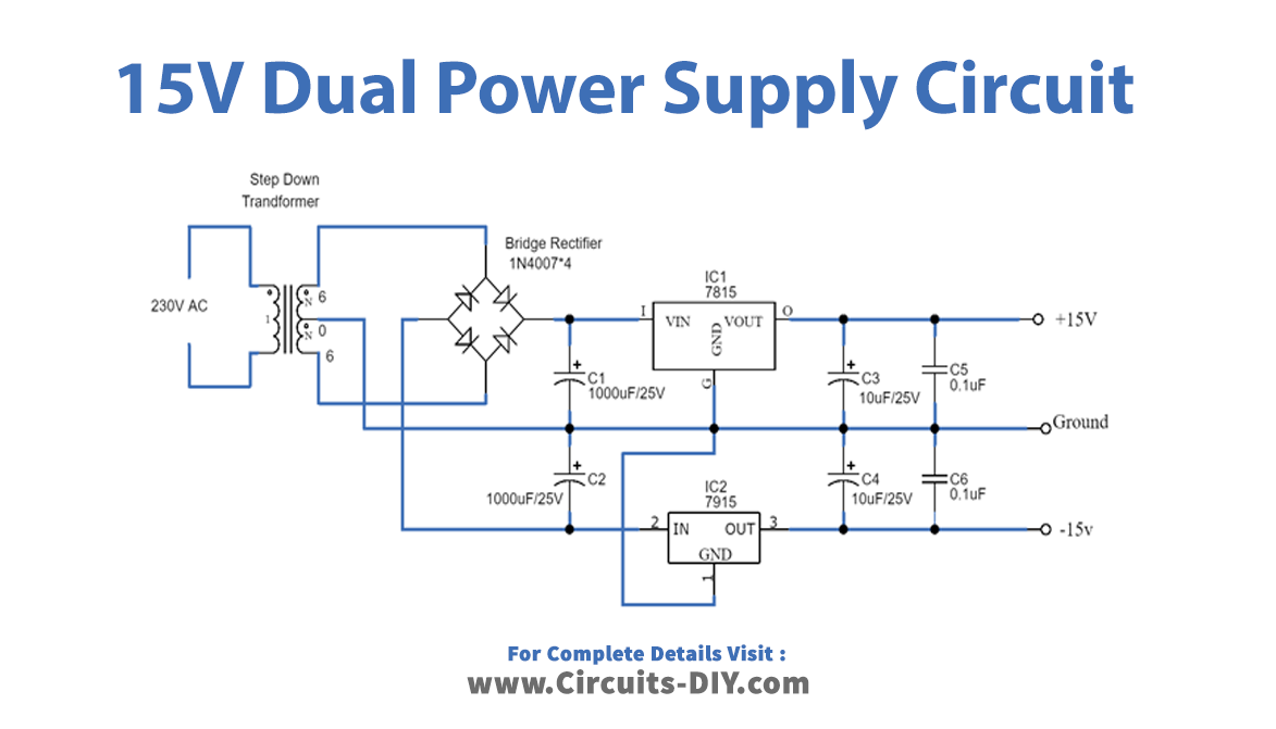 15-Volt-Dual-power-supply-circuit-diagram-schematic