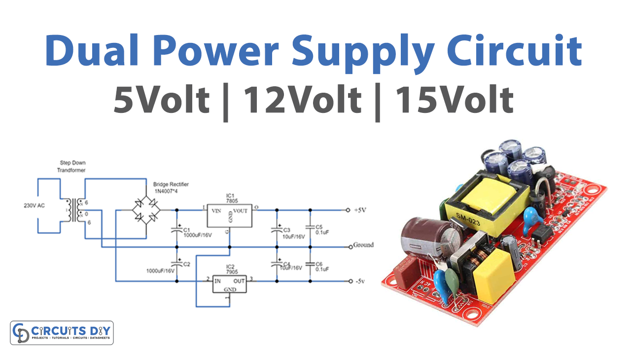 AC/DC to 5V 12V 15V Dual Channel Voltage Converter Rectifier Power