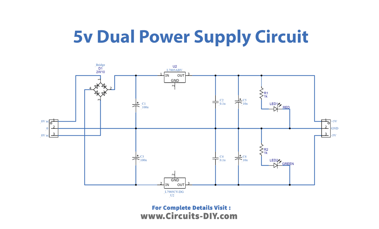 5V Dual Power Supply Circuit with PCB