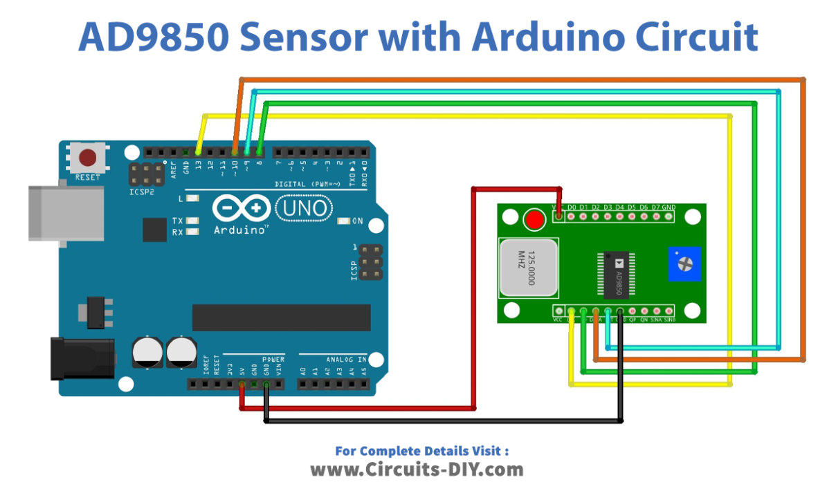AD9850 Sensor with Arduino Circuit