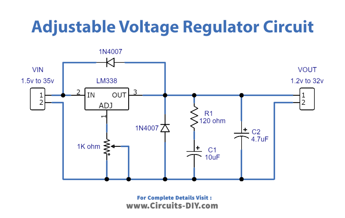 Adjustable-Voltage-Regulator-Circuit-diagram-schematic