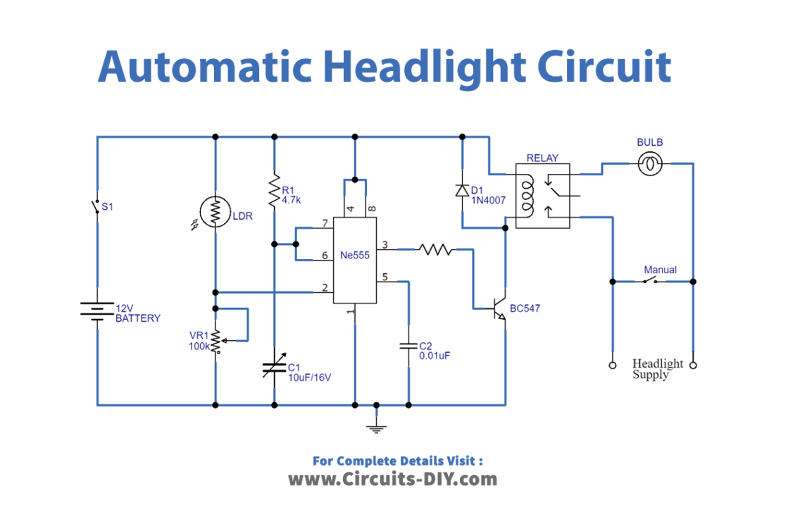 Automatic-Headlight-circuit-diagram-schematic