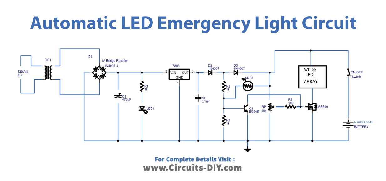Automatic-emergency-light-circuit