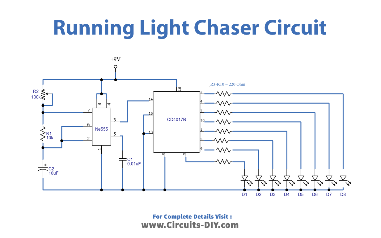 Running Light Chaser Circuit
