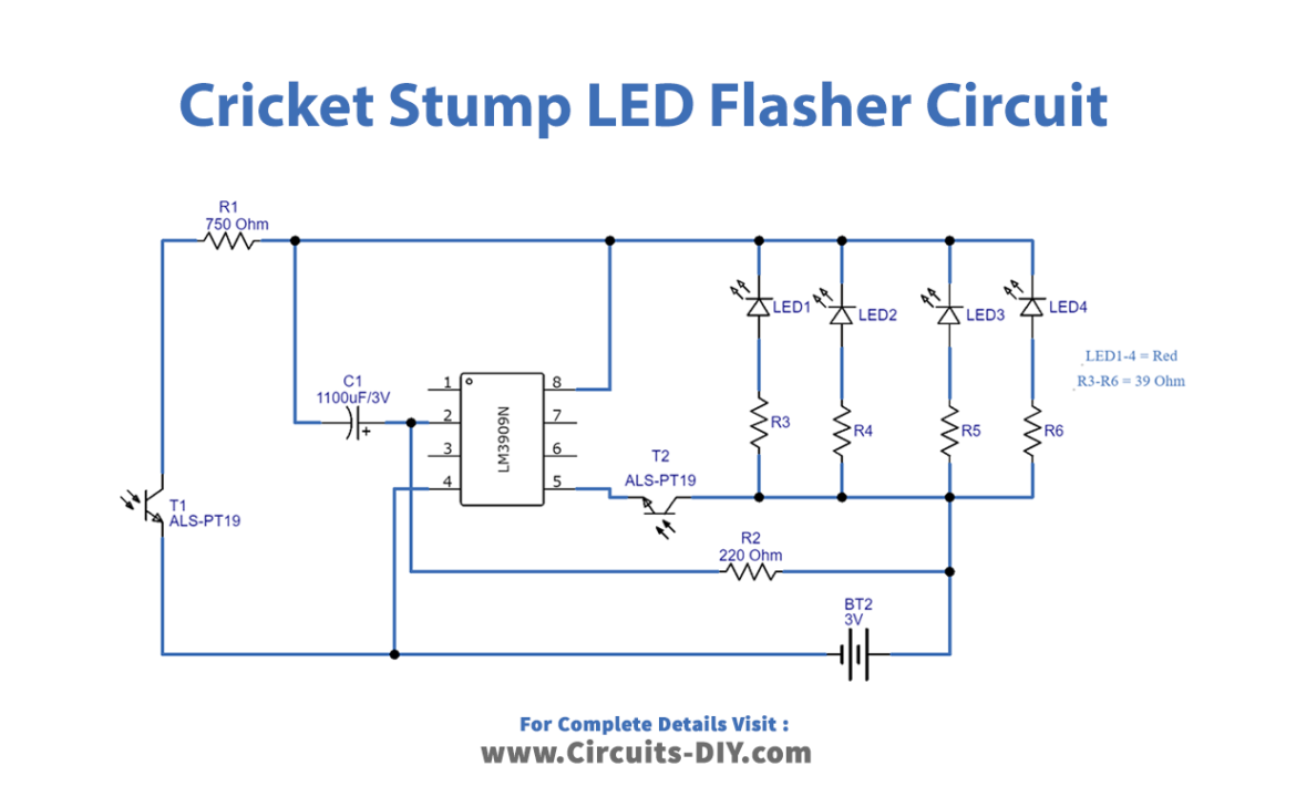 Cricket-stump-LED-flasher-circuit-with-light-sensor -diagram-schematic