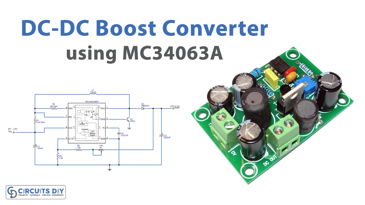 DC-DC Boost Converter using MC34063A