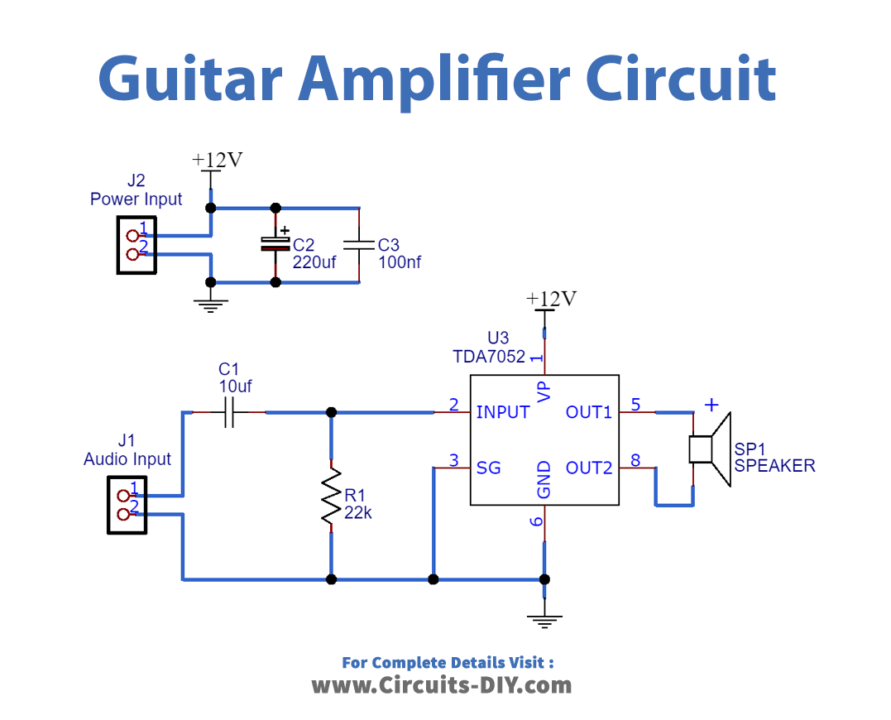 Guitar Audio Amplifier Circuit_Diagram-Schematic