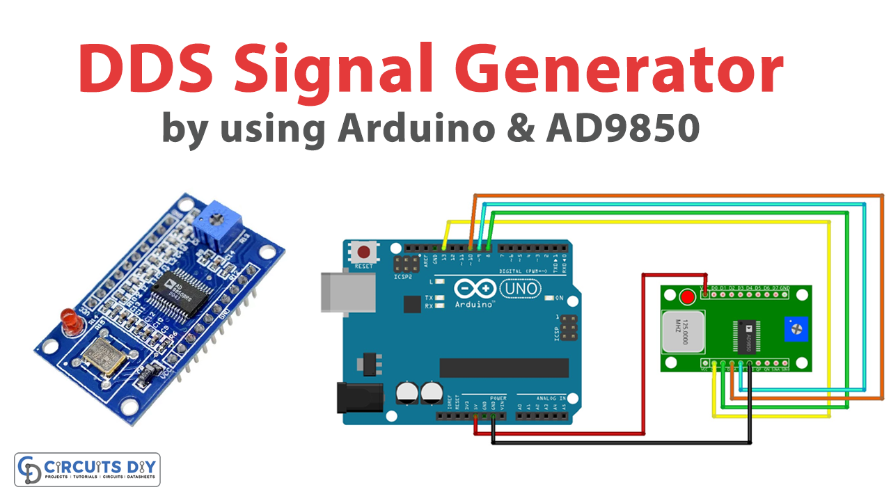 Interface AD9850 DDS Signal Generator Module with Arduino – Generate Waveforms