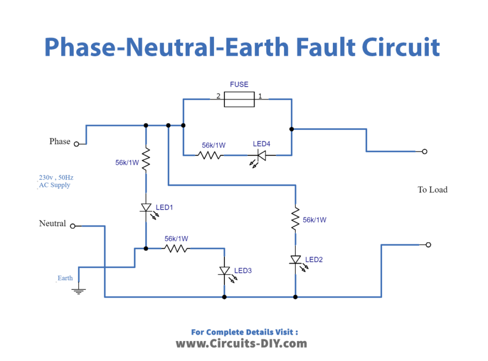 Phase-Neutral-Earth Fault Indicator Circuit-Diagram-Schematic