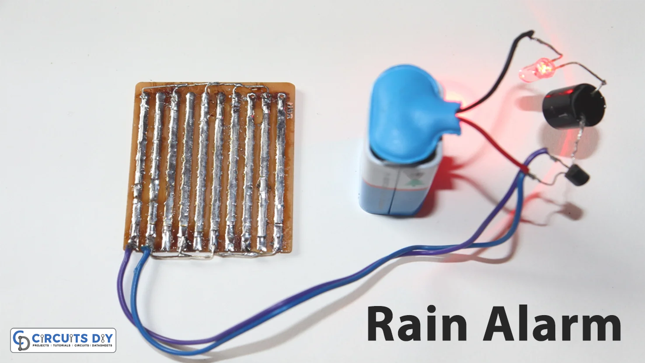 Simple Rain Detector Alarm Circuit