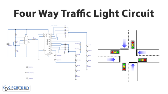 Simple-Four-Way-Traffic-Light-Circuit