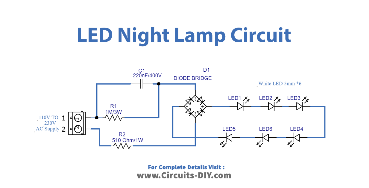 Simple-Mains-operated-LED-Night-Lamp-circuit-diagram-schematic