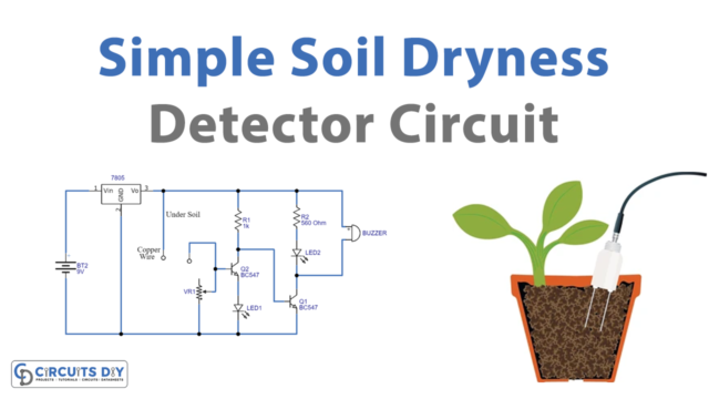 Simple Soil Dryness Detector Circuit