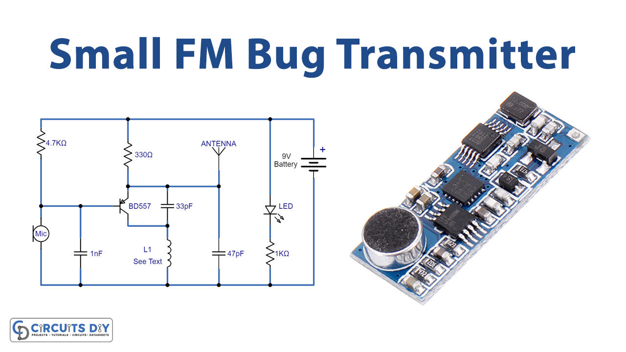 Small FM Bug Transmitter Circuit BD557