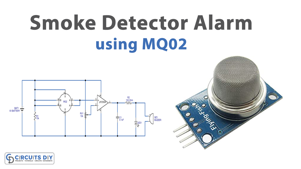 Simple Smoke Detector Alarm Circuit using MQ-02