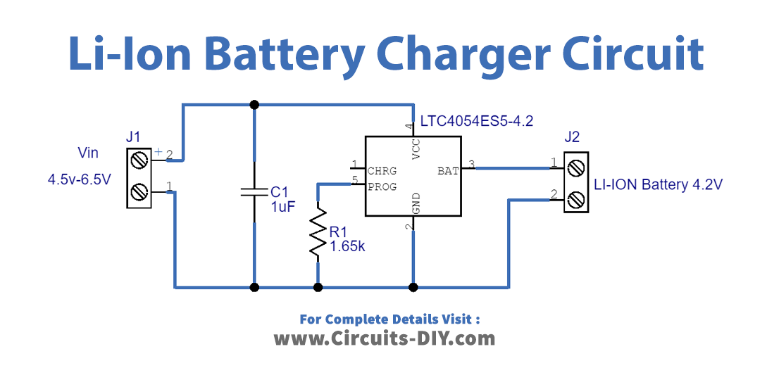 Standalone-Li-Ion-Battery-Charger-Circuit-LTC4054-diagram-schematic