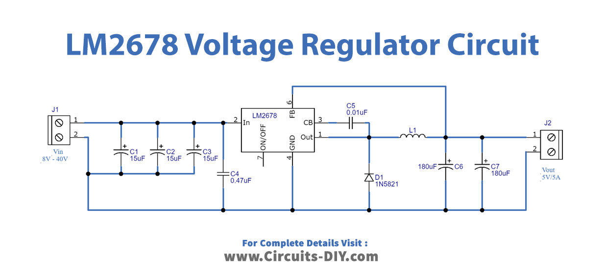 Step-Down-Voltage-Regulator-Circuit-using-LM2678-diagram-schematic
