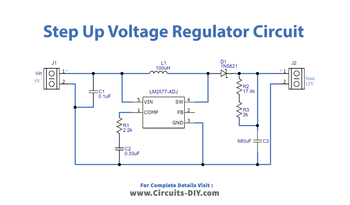 Step-Up-Voltage-Regulator-Circuit-IC-LM2577-diagram-schematic