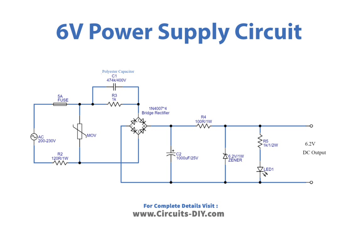 Transformerless Power Supply 6V DC