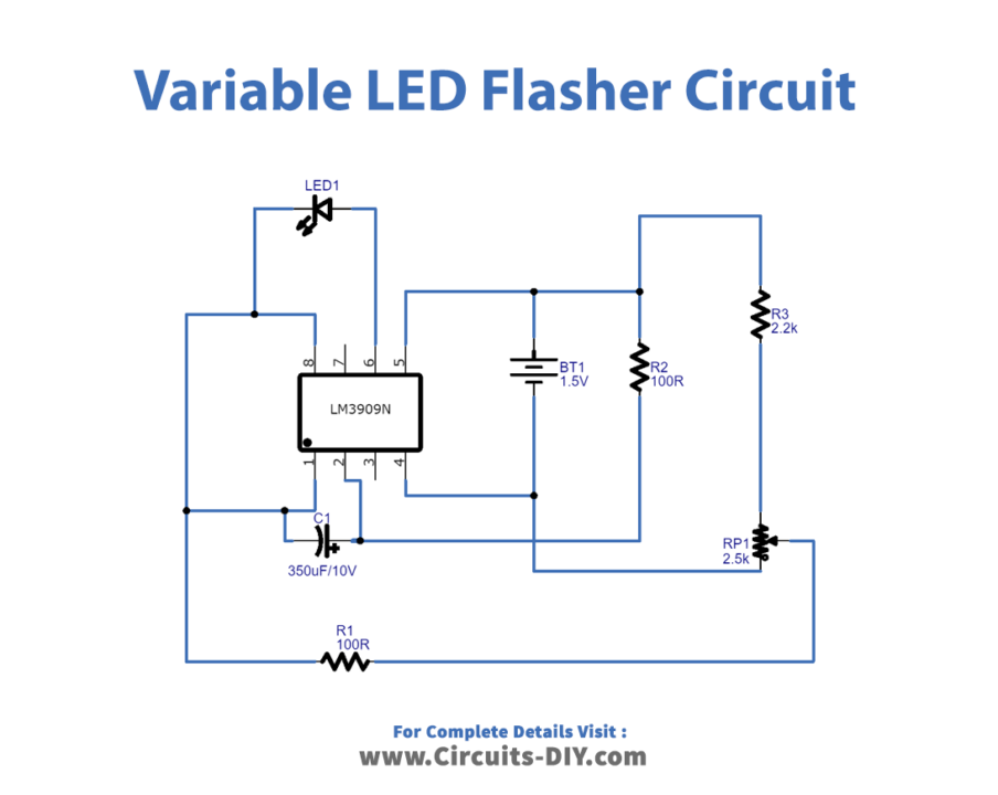 Variable-LED-flasher-circuit-diagram-schematic